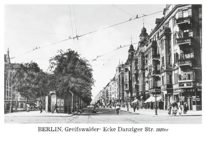 01_Prenzlauer_Berg_Poskartenset_02_Karte_01_Greifswalder Danziger_Strasse_um_1920