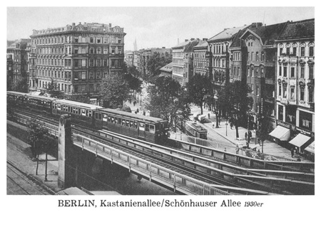 postkarte 175 berlin kastanienallee schoenhauser allee vorderseite