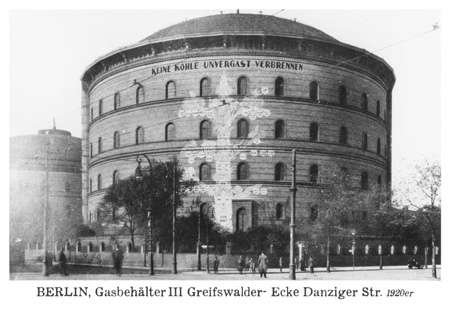 postkarte 176 berlin gasbehaelter 3 vorderseite