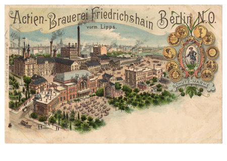 postkarte 203 berlin actien brauerei friedrichshain vorderseite