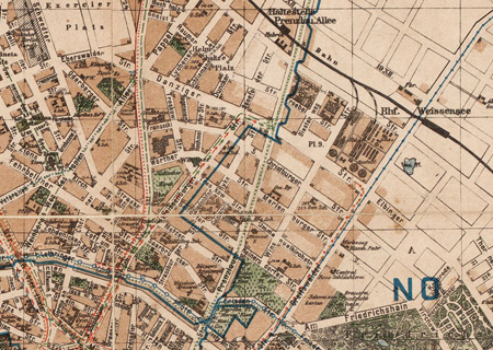 postkarte 204 berlin stadtplan prenzlauer berg vorderseite
