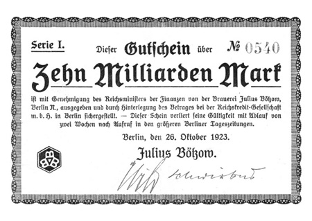 postkarte 216 berlin zehn milliarden mark vorderseite