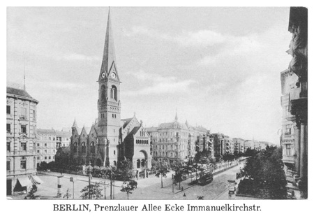postkarte 227 berlin prenzlauer allee immanuelkirchstrasse vorderseite
