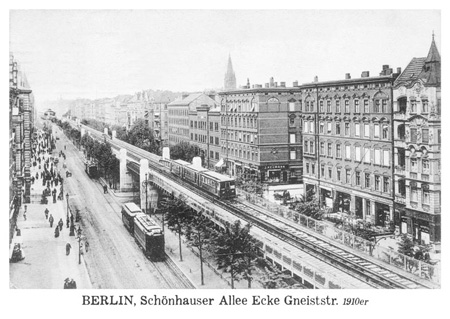 postkarte 251 berlin schoenhauser allee gneiststrasse vorderseite