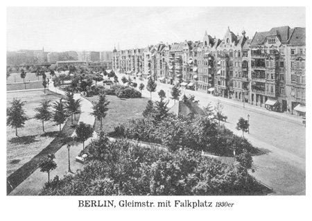 postkarte 318 berlin gleimstrasse mit falkplatz vorderseite