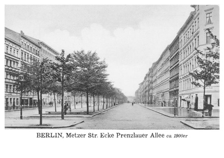 postkarte 326 berlin metzer strasse prenzlauer allee vorderseite