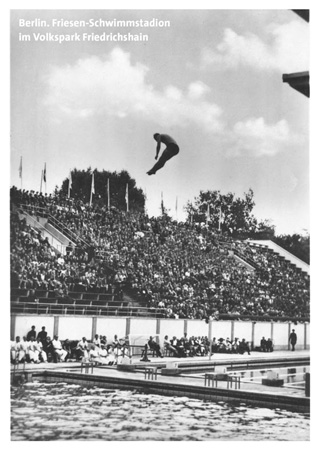 z postkarte 128 berlin friesen schwimmstadion vorderseite