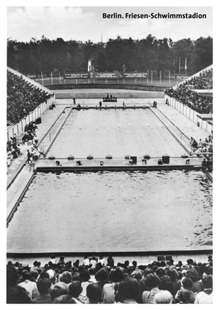 z postkarte 129 berlin friesen schwimmstadion vorderseite